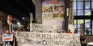 Protestos da torcida azulina - Crédito: Site oficial O Liberal