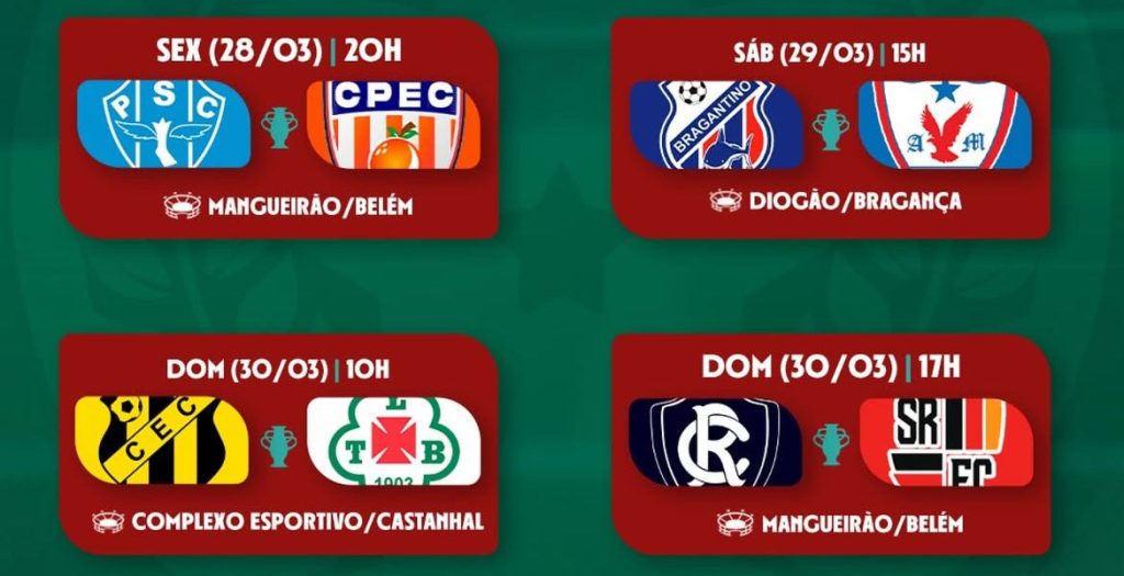 Confrontos das quartas definidos - Crédito: Reprodução/Redes sociais da FPF